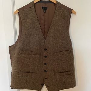 Brown J.Crew British wool waistcoat
